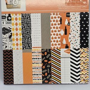 American Crafts 6x6 Patterned Halloween Paper Pad 36 Single Sided Sheets